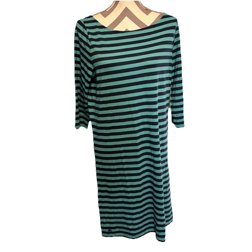 Lilly Pulitzer Teal and Black Striped Midi Dress